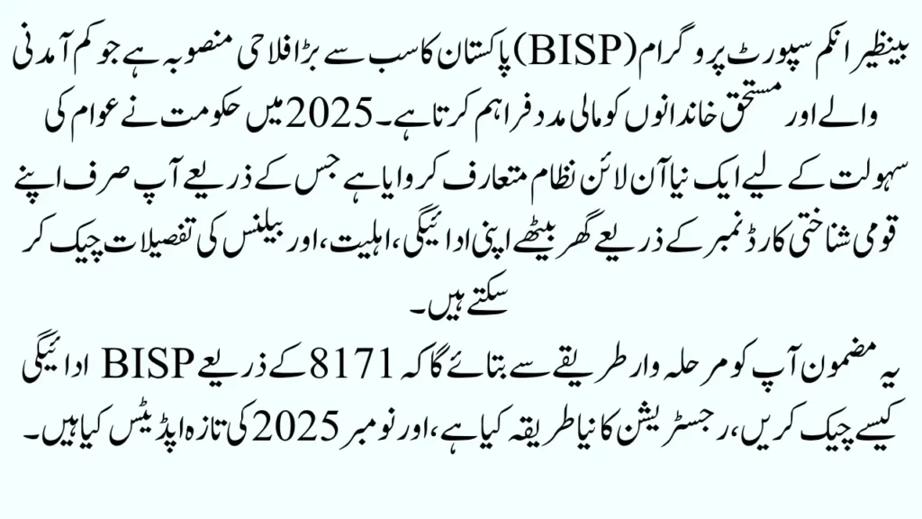 BISP Payment Check by CNIC Online 2025
