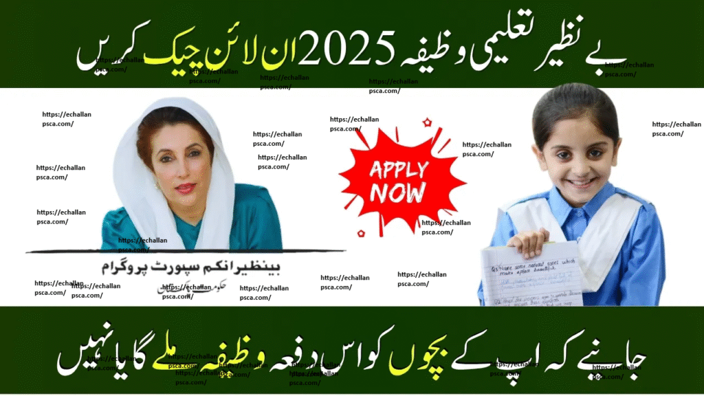 Benazir Taleemi Wazaif 2025 Check Online